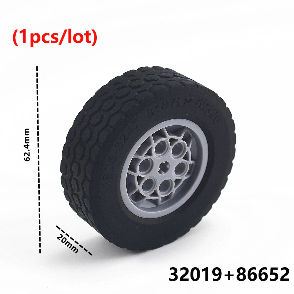 MOC Parts Technical Tire Wheel DIY Car Truck Construction Building Blocks Bricks Compatible with Lego 54120 15038 32019 23798