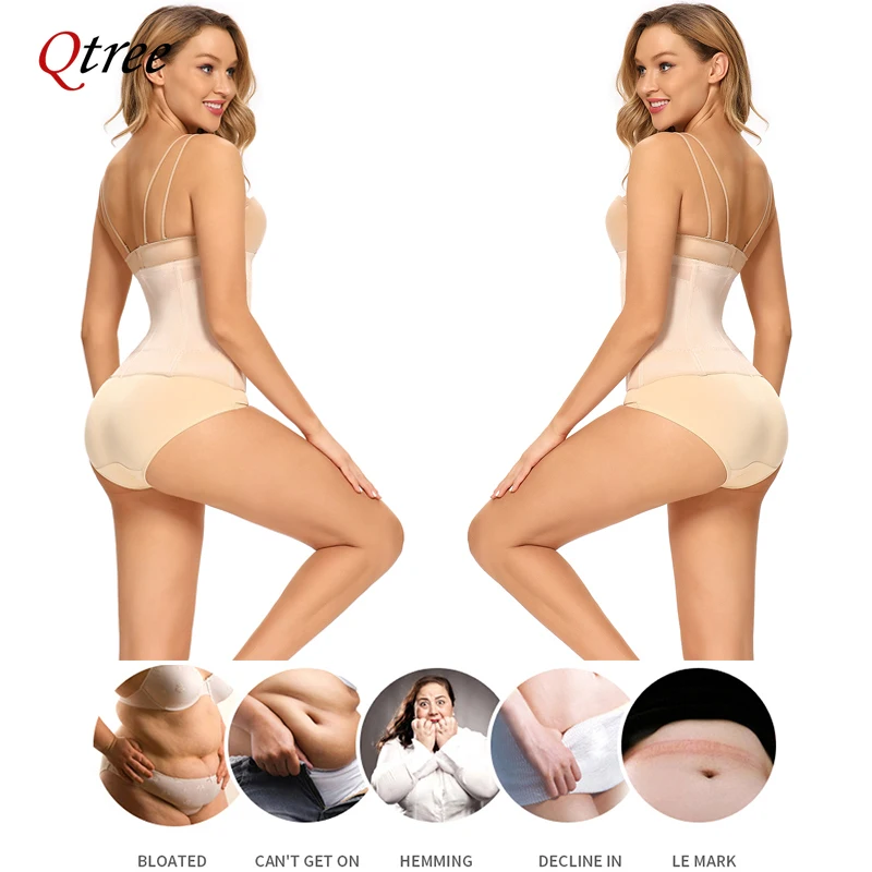 Qtree 6 Ganci Vita Trainer Cintura Donna Pancia Trimmer Body Shaper Corsetto Firm Pancia Cintura di Controllo Corsetto di Compressione Ossea in