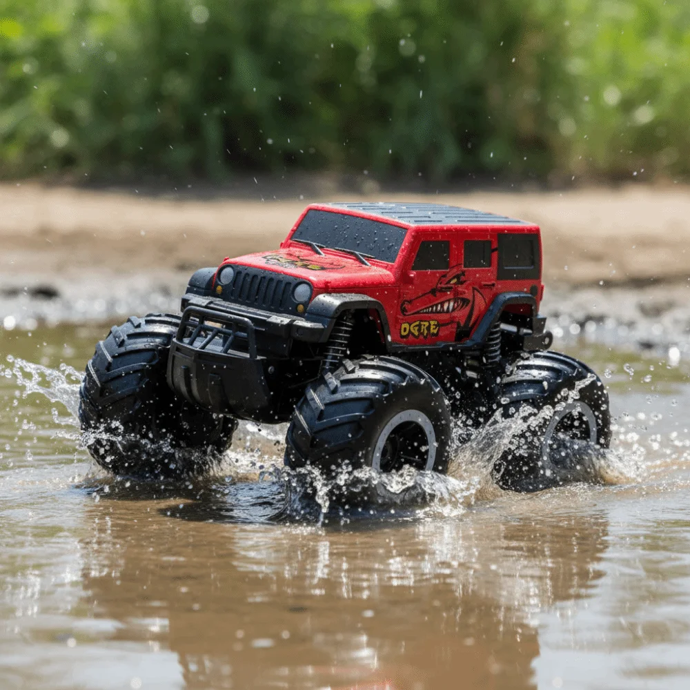 Auto Telecomandata 4WD Impermeabile, Regalo per Bambini, Veicolo Anfibio Telecomandato ad Alta Velocità per Fuoristrada