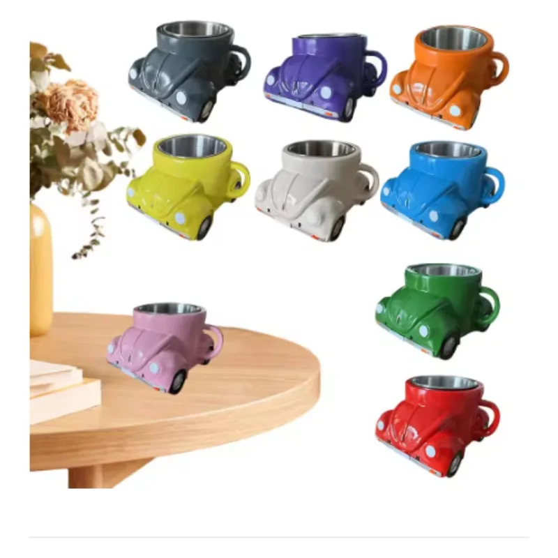 

Забавная кофейная кружка в форме автомобиля, модная уникальная кофейная чашка ручной работы в форме жука, новинка, автомобильная чашка для чая в форме вентилятора автомобиля, водяной напиток