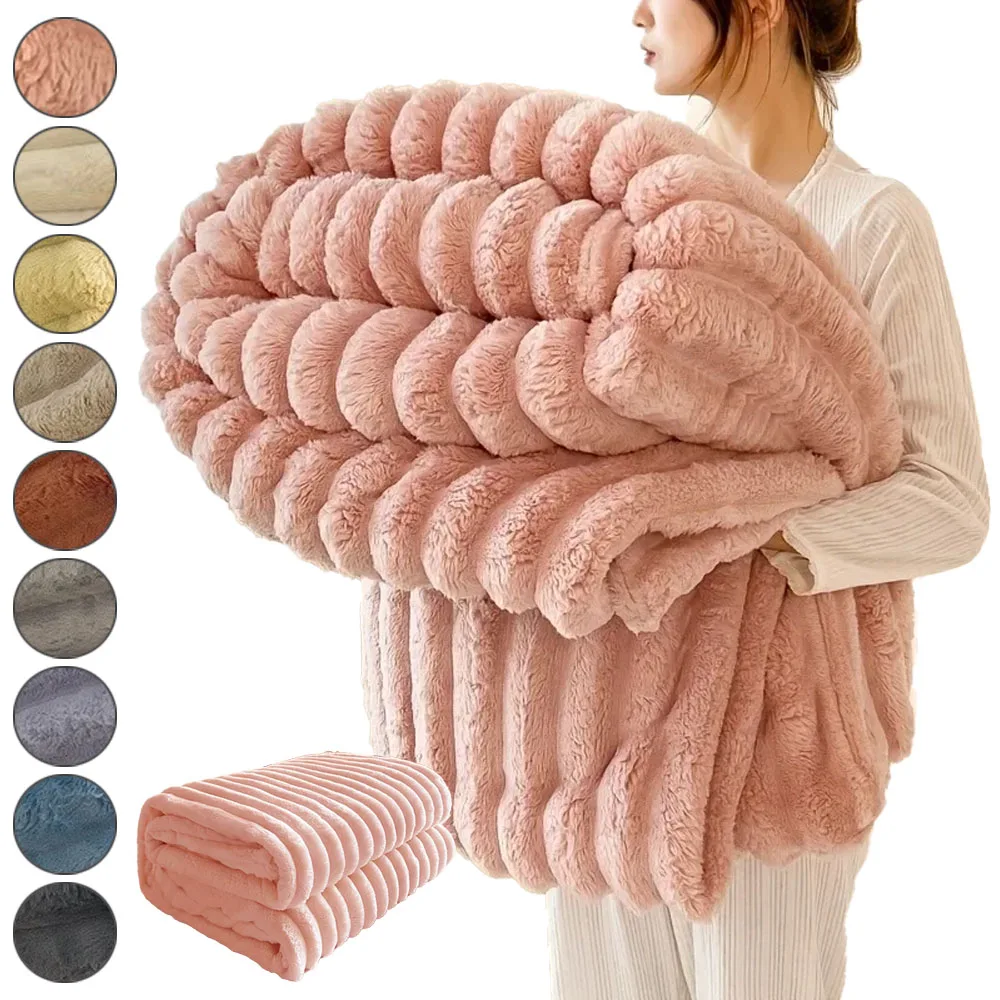 

2025 Velvet Spring Autumn Warm Blankets for Bed Soft Fluffy Comfortable Coral Velvet Throw Blanket Sofa Single Double Blanket