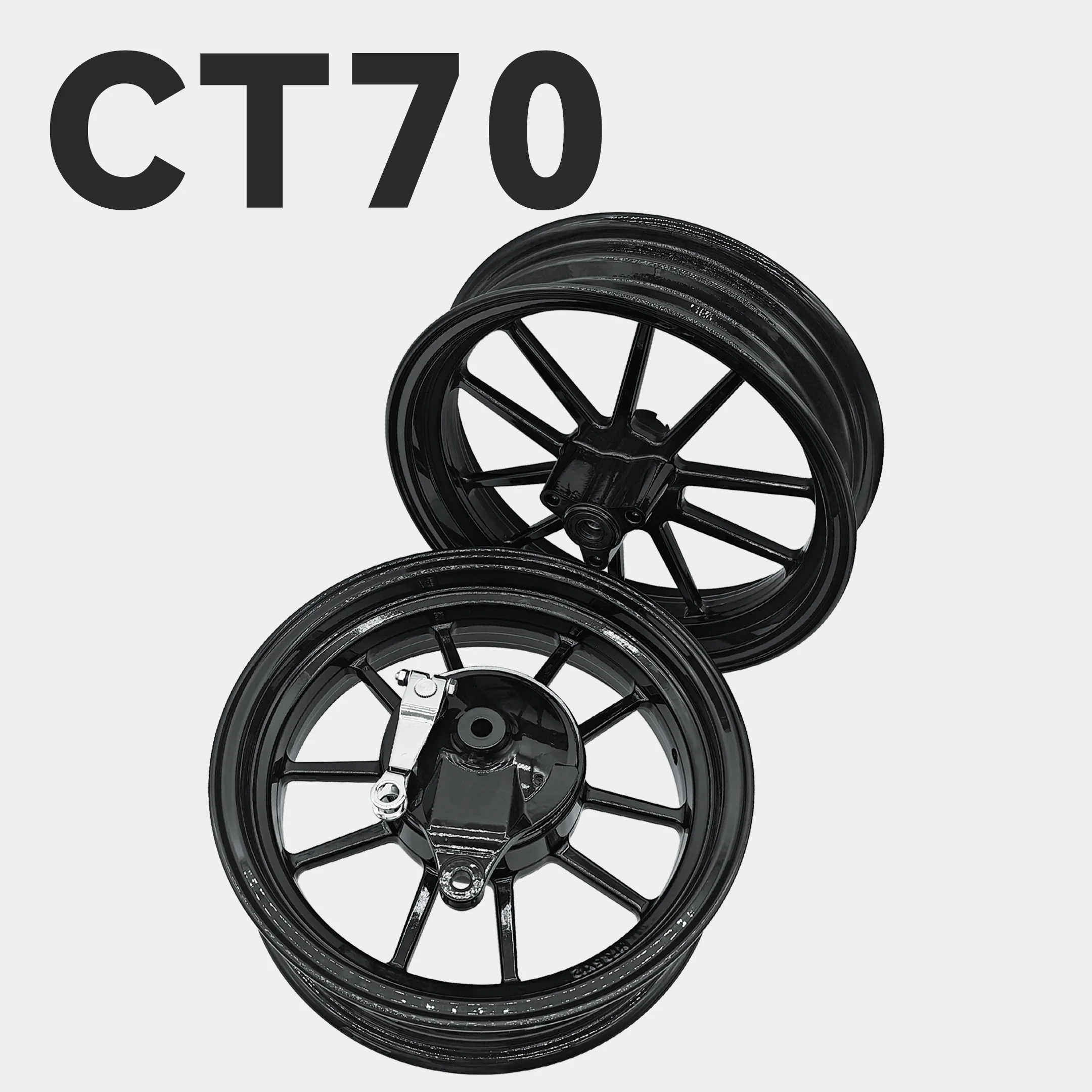 CT70 DAX Rims Black Sliver with Hub Wheels Hubs Front 2.75-12 Rear 3.5-12 for CT70 1969-1970