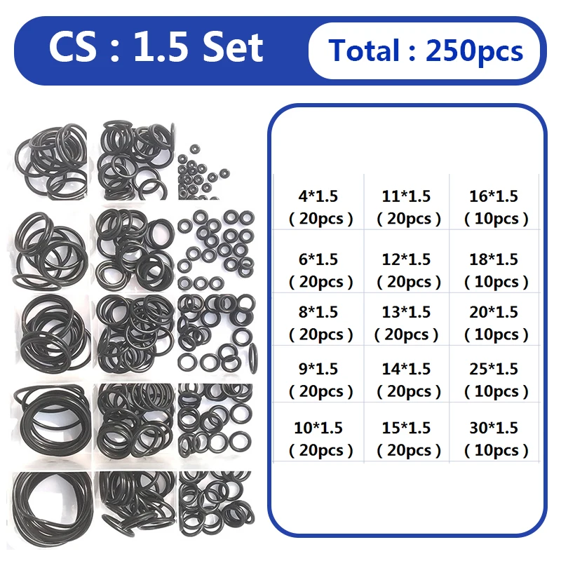 Nbr o ring dichtung dichtung dichtung satz dicke cs 1 1,5 0, 5 2,4mm nitril kautschuk hochdruck o-ringe hahn dichtung ventil o gummiringe – Detail 6