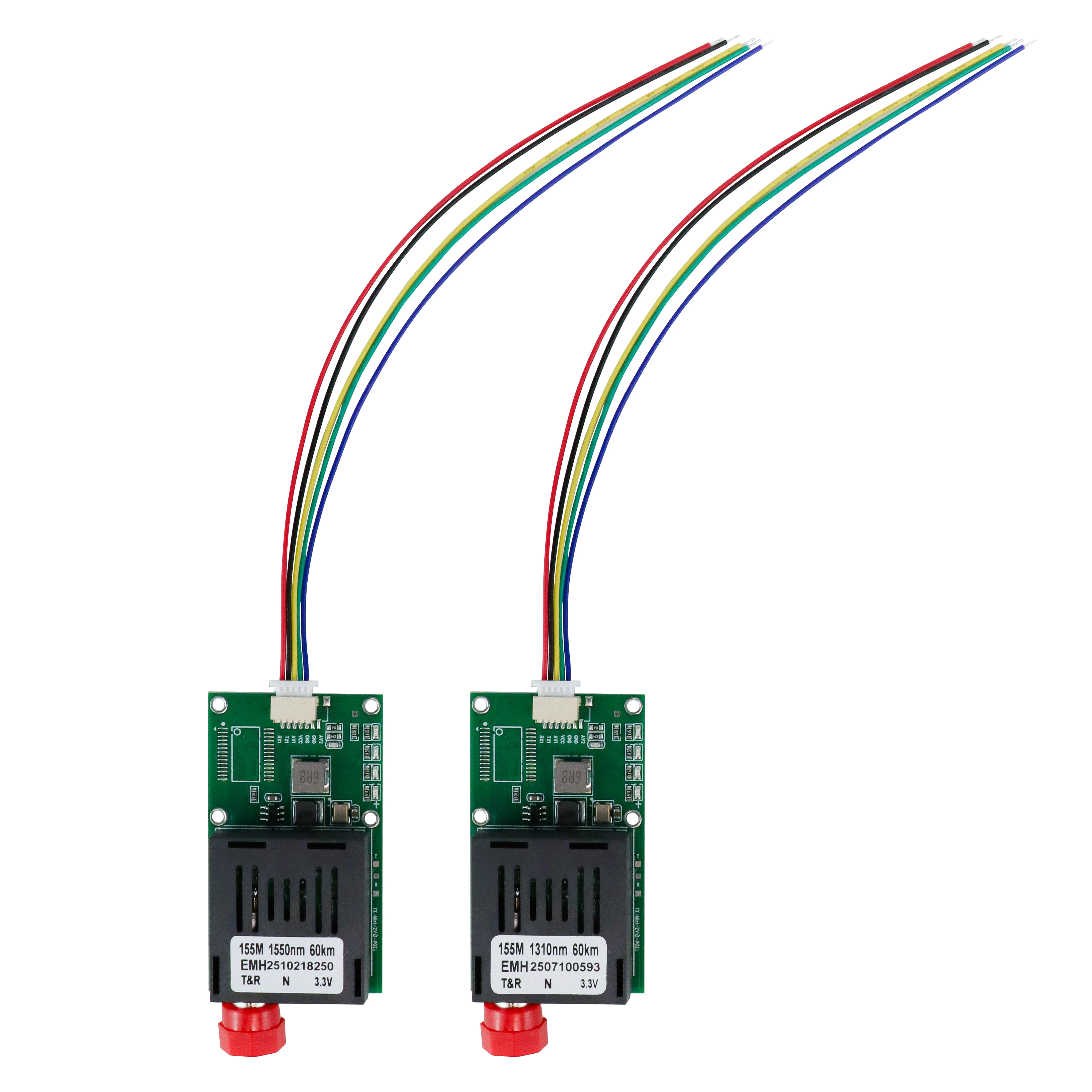 DC5.5V~26V Wide Power Input 20KM 30KM 40KM 60KM 80KM Fiber Optic Video TTL Data Extender