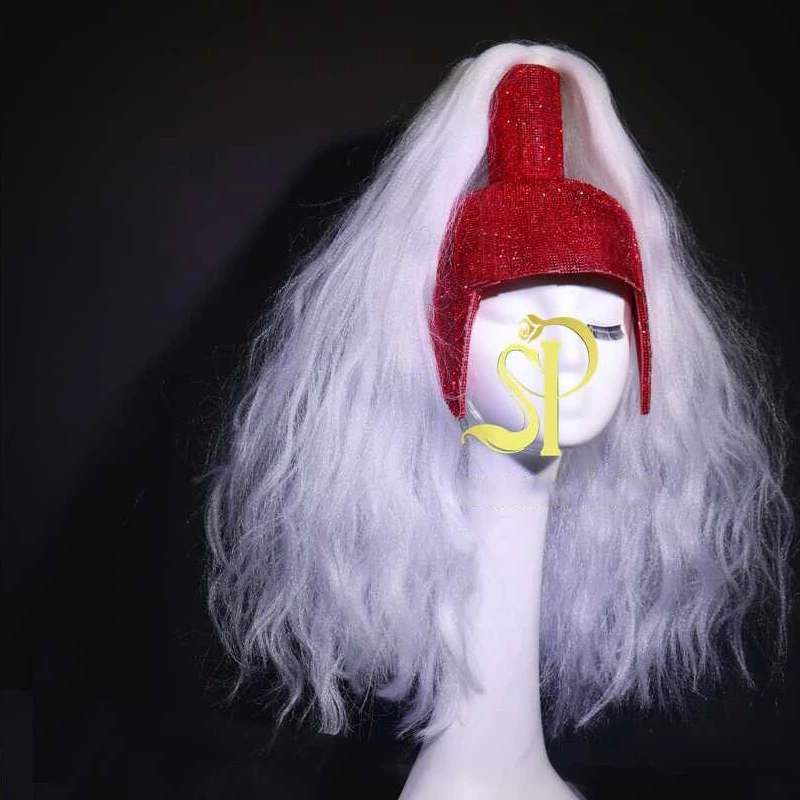 Nightclub Bar Dancer Stage Accessories Women Sequins Headwear Wigs Cosplay Halloween Drag Queen Costume Rave Outfit