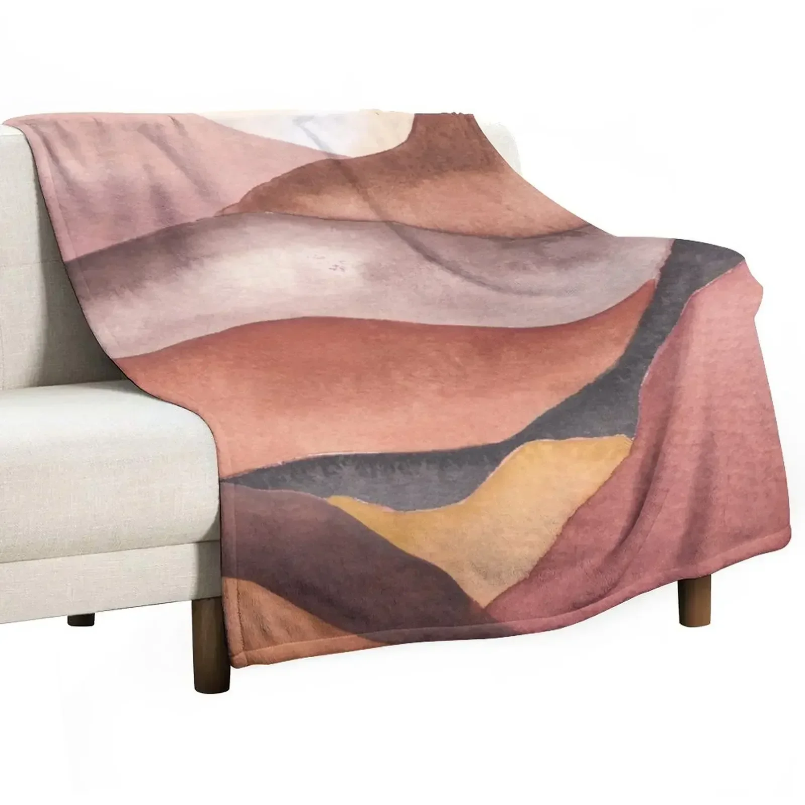 

Watercolor Mountains 4 Throw Blanket wednesday Flannel Blankets