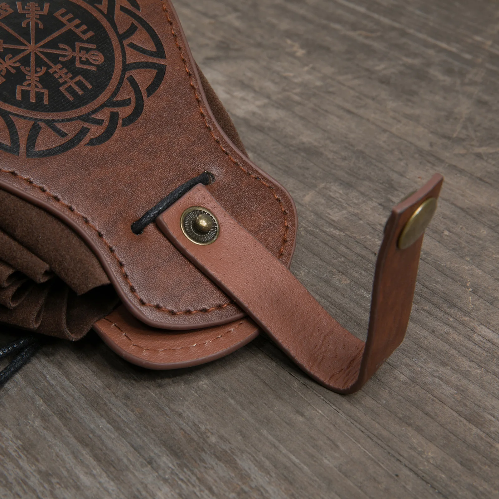 Mittelalterliche Wikinger-Geldtasche, Tasche, Cosplay, zum Aufhängen, Gürtel, Hüfttasche, Unisex, Leder, Kordelzug, Geldbörse, Party-Zubehör, Requisite – Detail 8