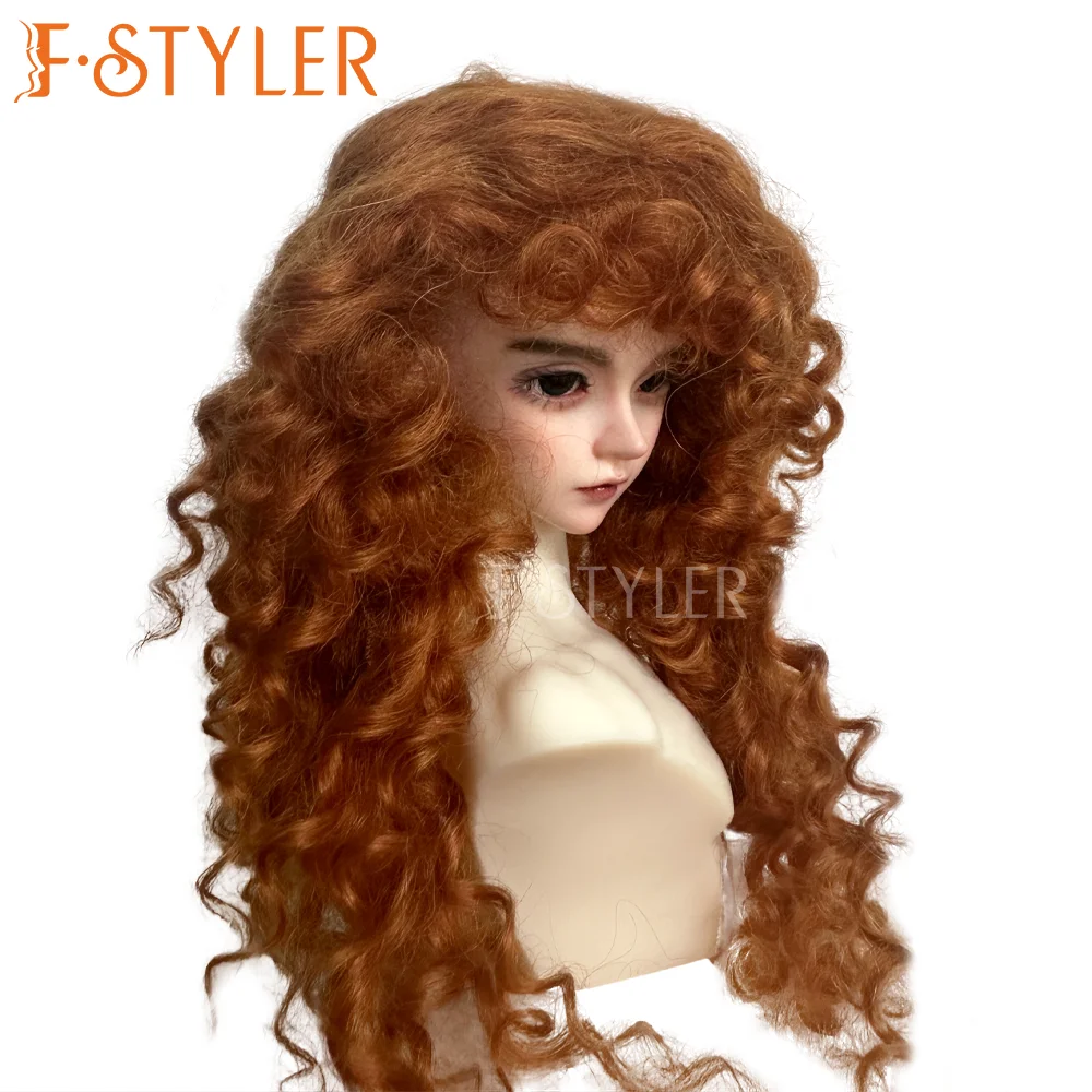 FStyler Doll Wig Pretty Curls Fluffy BJD Doll Mohair Various Colors Doll Accessories Hair Customization 1/3 1/4