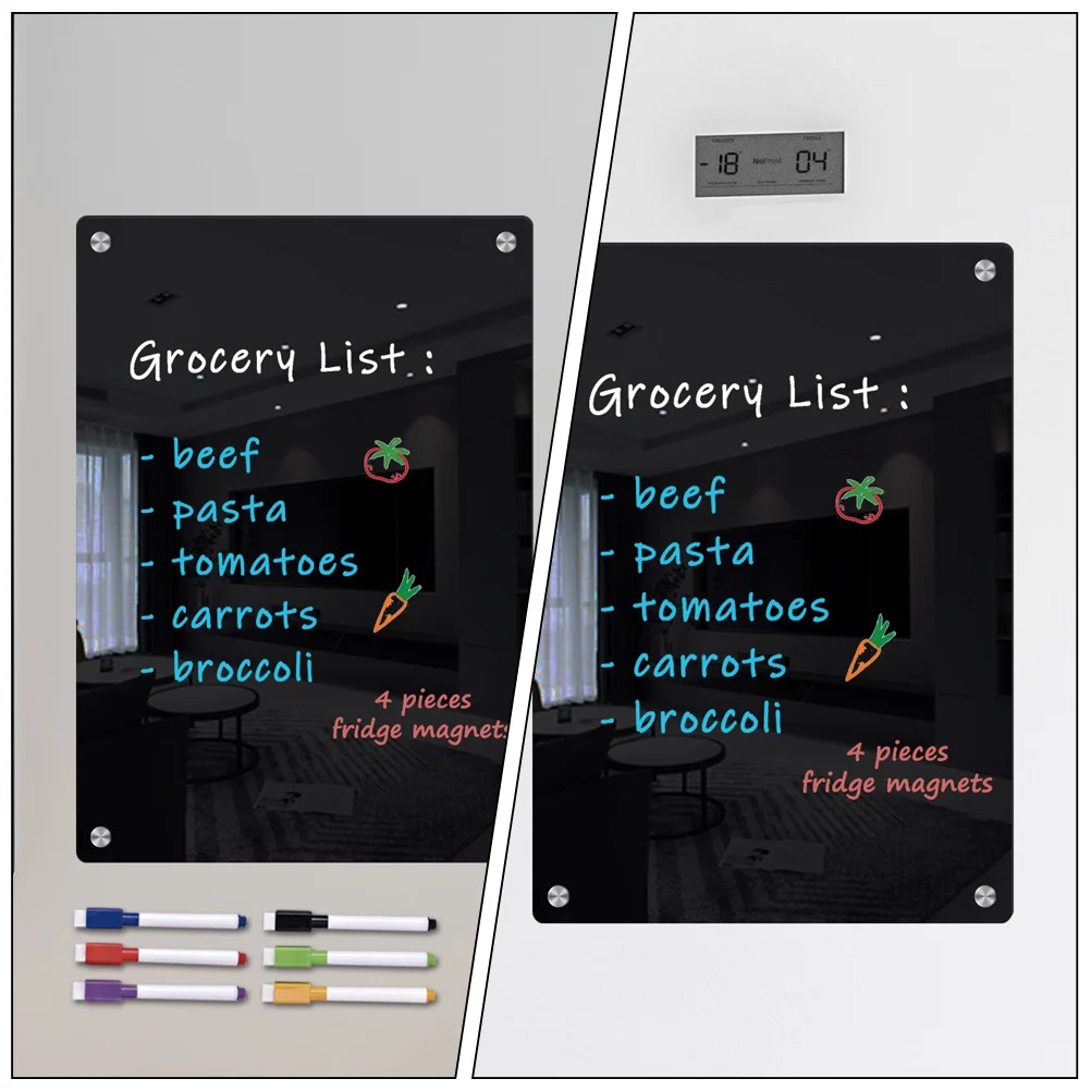 Přepisovatelné poselství deska suchý erase pro chladnička magnetický plánování akryl schéma psaní průhledný upomínka mraznička