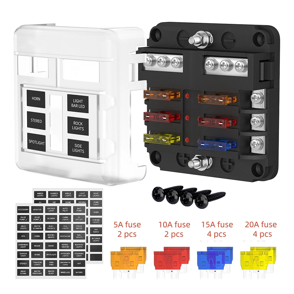 12V 6 Way Fuse Bloc…