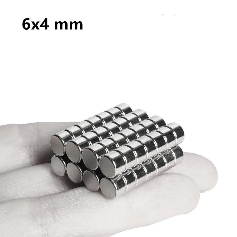 20~1000pcs 6x4 mm Permanent Small Round Magnet 6mmx4mm Neodymium Magnet disc Dia 6x4mm Mini Strong Magnetic Magnets sheet 6*4 mm