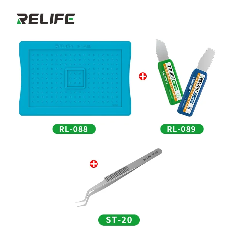 RELIFE ST-20 Anti-magnetic Adsorption Tweezers Chip Tin Placement Positioning  for Repairing Mobile Phones and Appliances