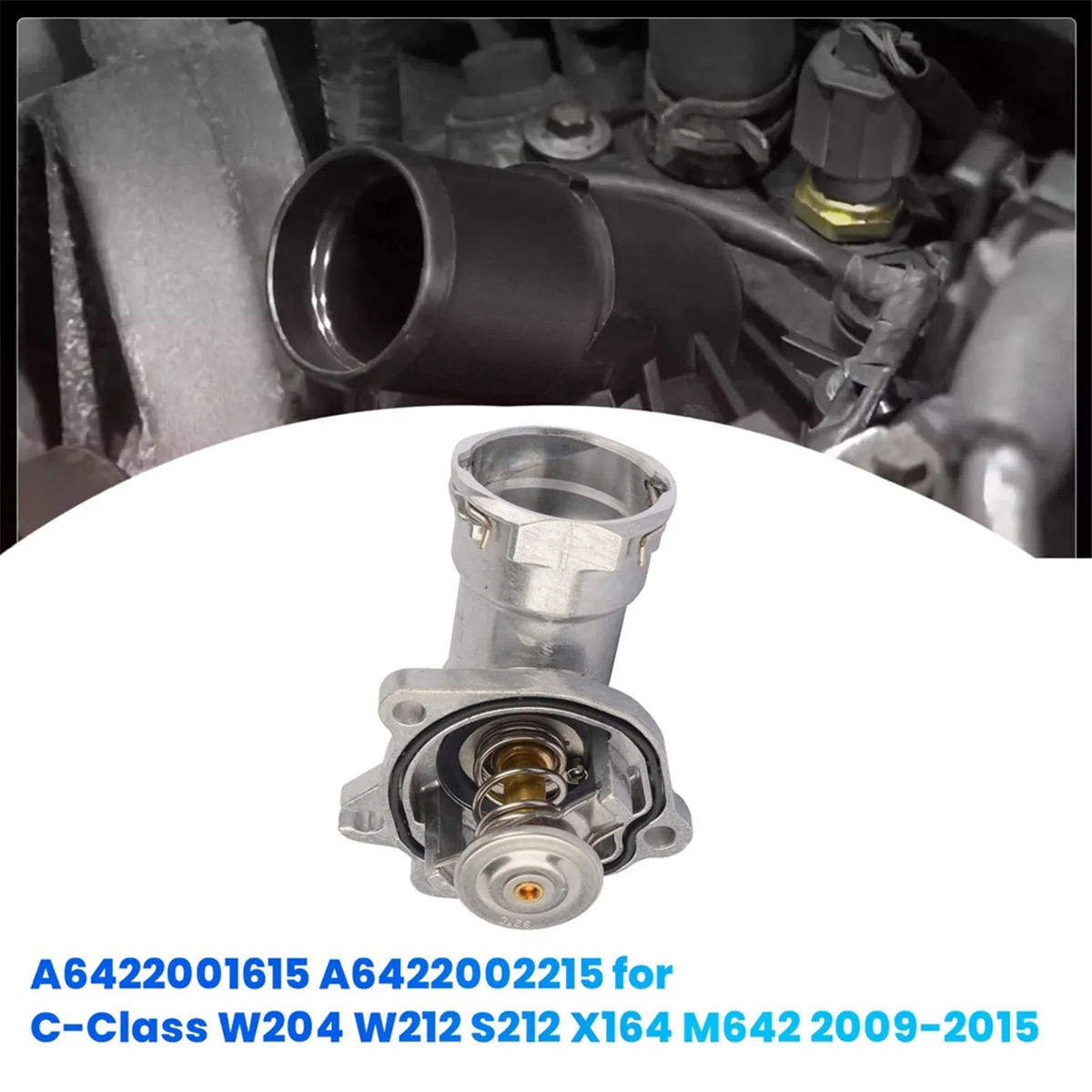 Engine Coolant Thermostat Housing A6422001615 A6422002215 for Mercedes-Benz C-Class W204 W212 S212 X164 M642 2009-2015