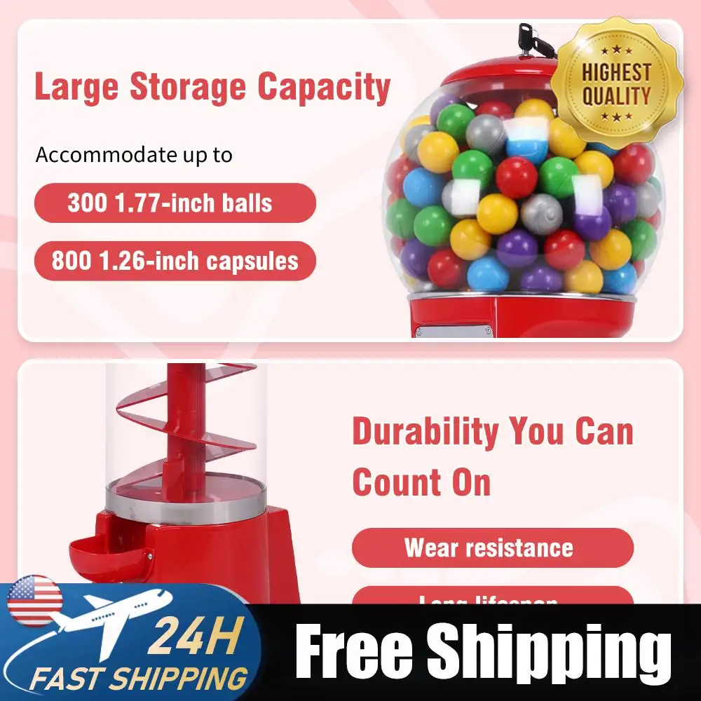 

Торговый автомат Gashapon с монетоприемником для игрушек в капсулах, большой емкости, напольный диспенсер для конфет, прыгучих шариков, детских игрушек, для торговых центров