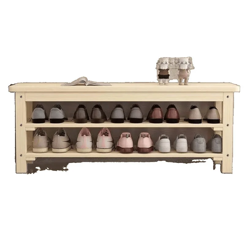 

Solid wood shoe change stool Household change stool Shoe cabinet door can sit rack stool entrance porch long stoo