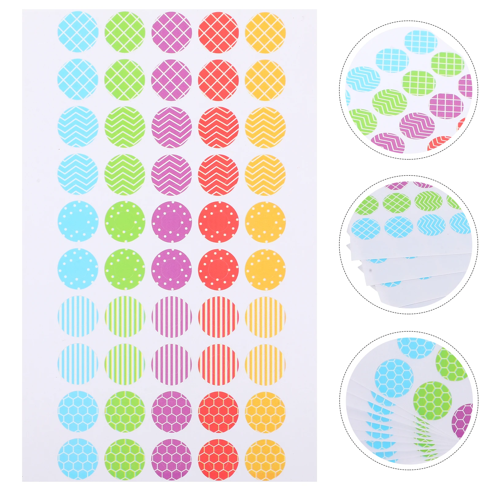 Colorful Label Stickers 10 Sheets Round Hole Reinforcement Decorative Ring Binder Paper Compatible Loose Leaf Repair