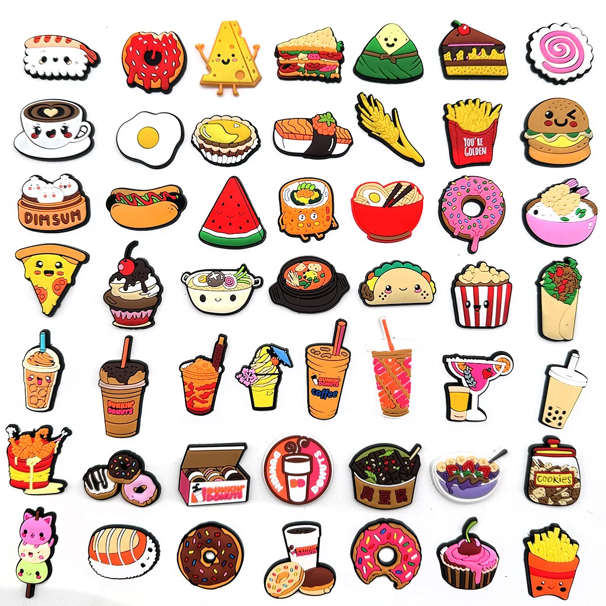 Cartoon Food Collection Shoe Charms DIY Shoe Decorations Accessories Decorations Sandal Decorate for Crocs Kids Gift