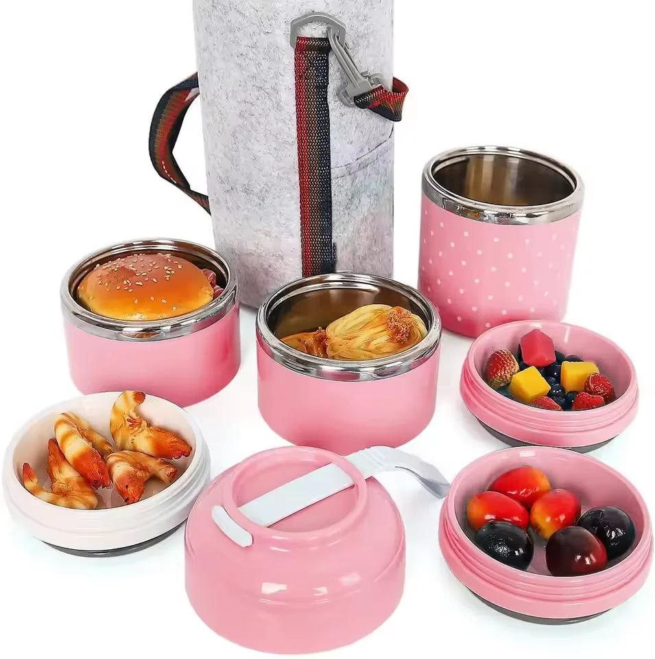 

Z40 Portable Thermos Lunch Box Food Container 2/3 Layer Bento Box Stainless Steel Insulated Lunch Box for Food Storage Container