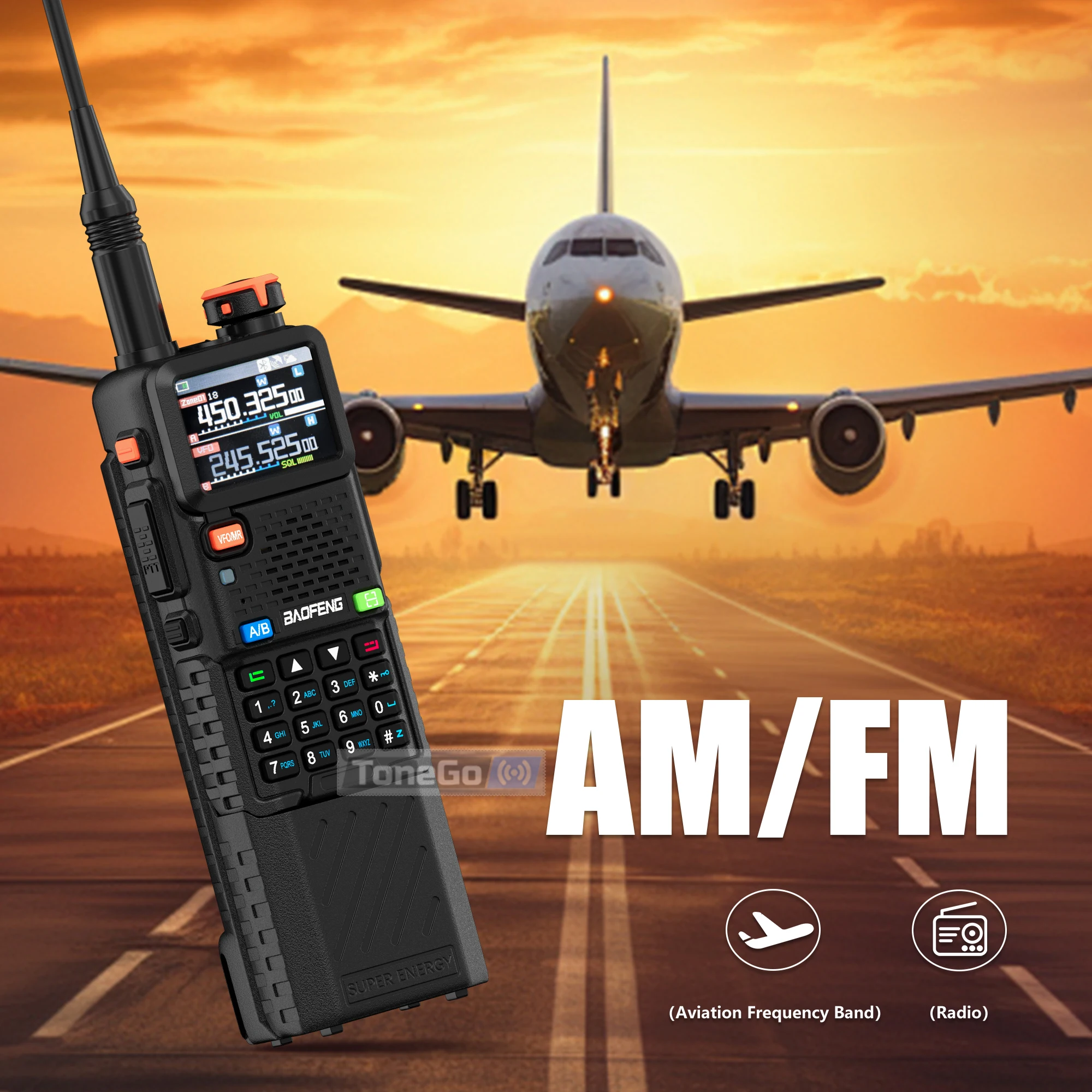 Baofeng UV-5RH Pro نظام تحديد المواقع لاسلكي تخاطب بلوتوث برمجة راديو قدرة عالية USB-C شحن طويل المدى AM FM هام راديو اتجاهين