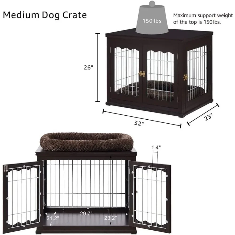 Dog Crate Modern Decorative Wood Wire Pet House Dog Cage Pretty Cute End Side Table Free Shipping Products Home Garden