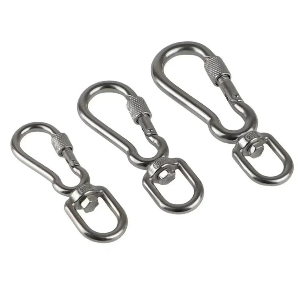 

2Pcs 304 Stainless Steel Dog Leading Carabiner Clip Multipurpose Quick Release Dog Leashes Clasp 360 Swivel Snap Hooks