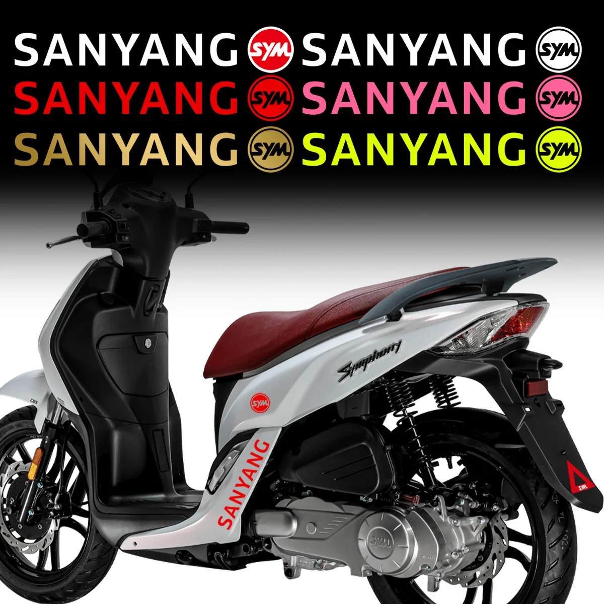 

4PCS Motorcycle Accessories Reflective Logo Emblem Sticker Decor Scooter Body Vinyl Decal For SYM Symphony 125 SR ST SR125 ST125