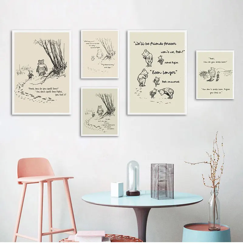 Bear cartoon simple family decorative painting  hight quality canvas painting Art Decor  No Frame o811