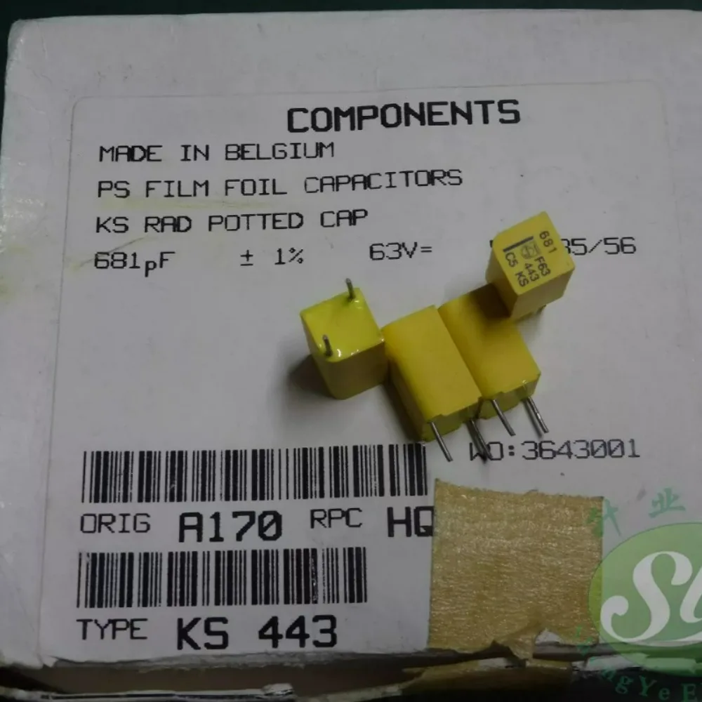 5pcs/lot KS443 0.00068uf 63V 680pF N68 681 Brand New 6.5mm Film Capacitor (1% High Precision)