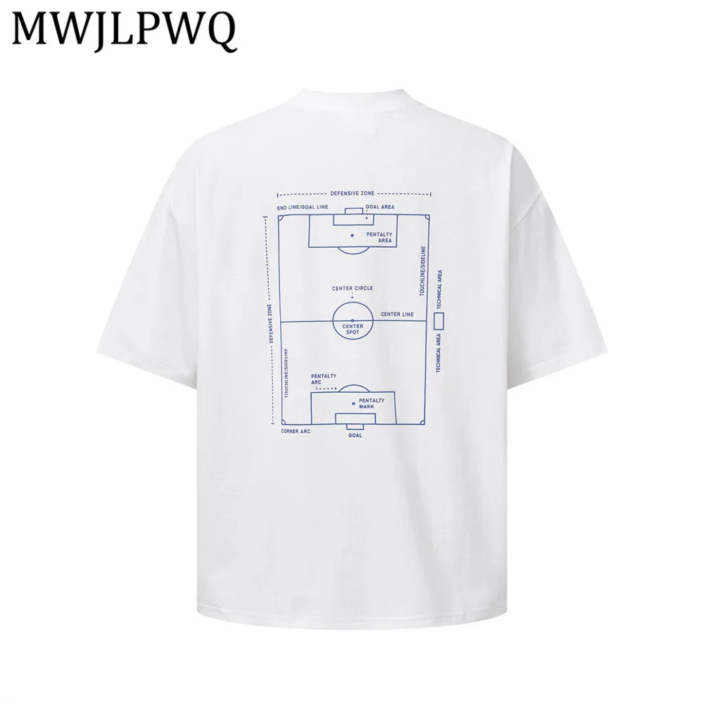 

MWJLPWQ Print Short-Sleeve T-Shirt Men's Ins American Street Style Loose Fit Casual Tee Summer Round Collar Summer New Top 15218