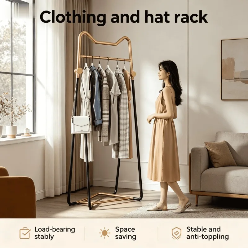 Modern Entryway Hallway Home Furniture Organizer - Clothes Hanger Plus Wooden Coat Rack Stand with Shoe Shelf  Clothing Rack