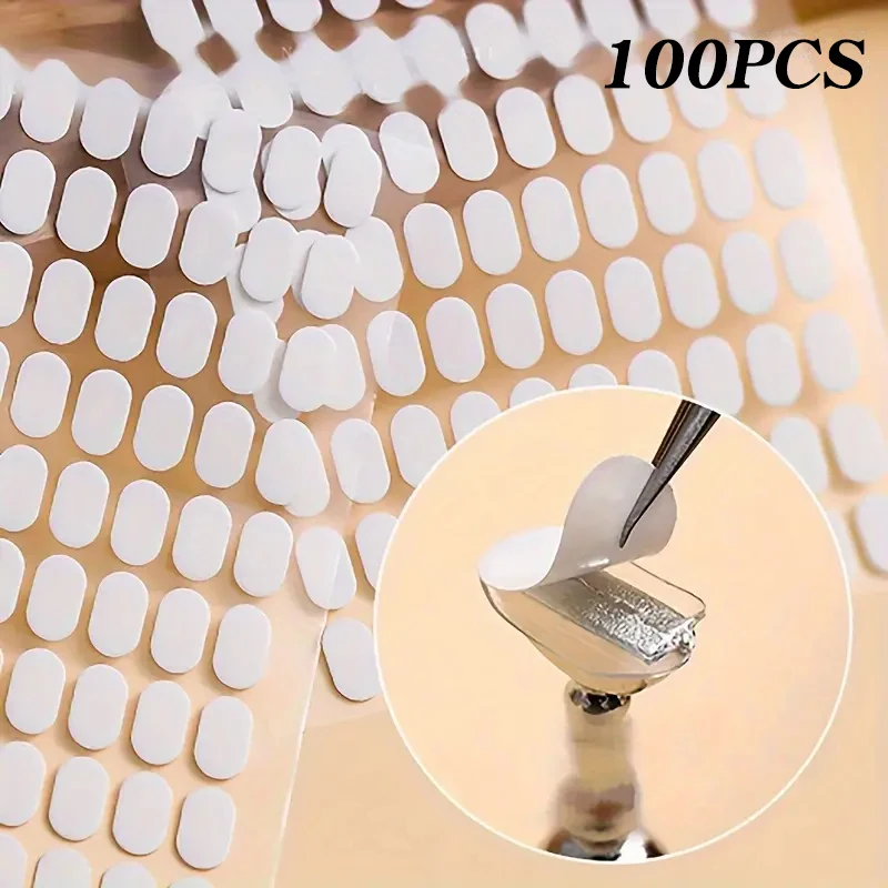 100 Stück Nagelkunst-Display-Klebebänder, transparente doppelseitige Klebestreifen für Nagelständer, Nagel-Display-Streifen für Nagelkunst-Display-Ständer