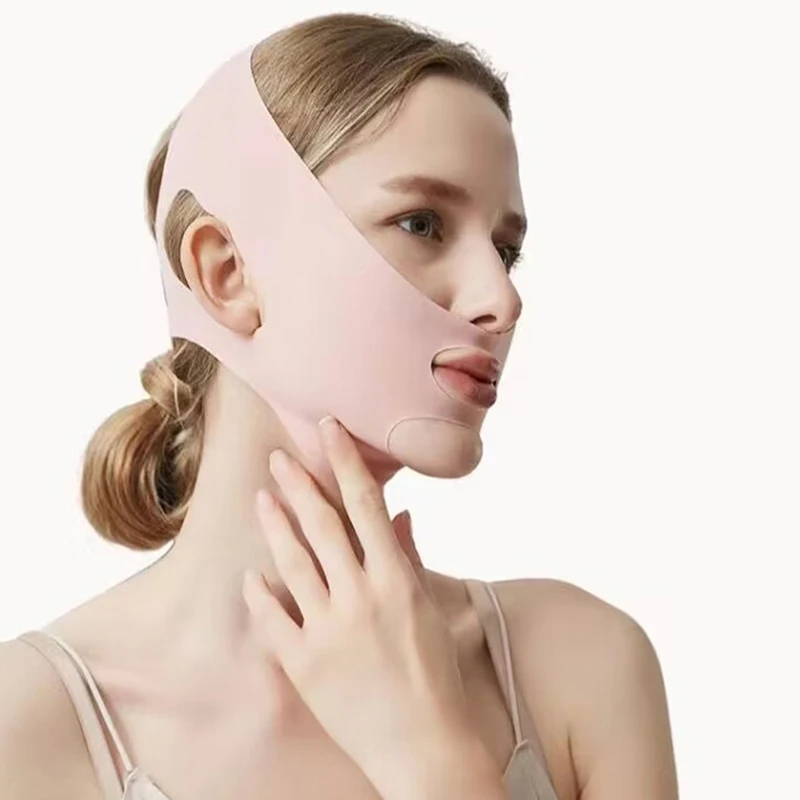 Bande qualifiée ale en V respirante pour les joues, masque facial mince, double ruisseau, ligne en V, bandage saillant, anti-déformable