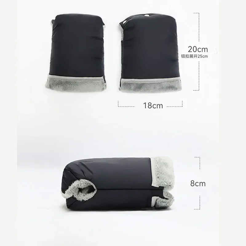 Stroller Gloves Hand Muff  Pram Mittens for Handlebar Water Resistant Hand Warmer for Cold Weather Winter Stroller Accessories