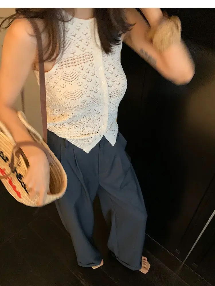 

Vests Waistcoats Thin Womens Vest Quilted Autumn Spliced Split Contrasting Multi-Functional Multi-Pockets Techwear Touring Retro