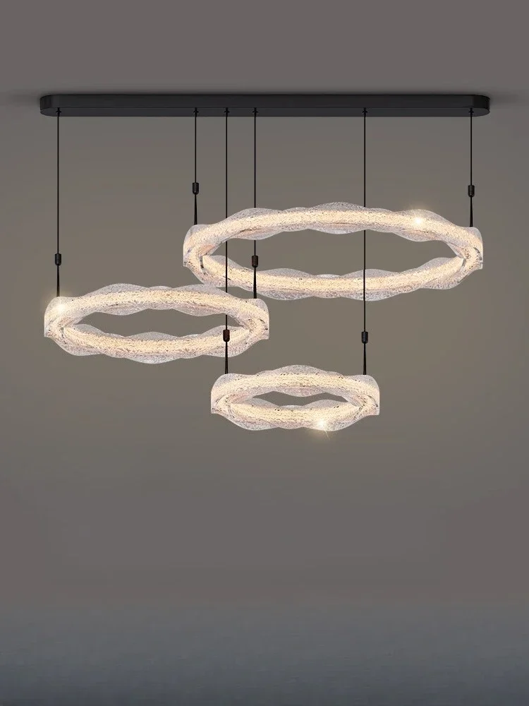 الحديثة الفاخرة الثريا الإيطالية الفنية الراتنج حلقة مستديرة غرفة المعيشة ضوء السقف العناية بالعين