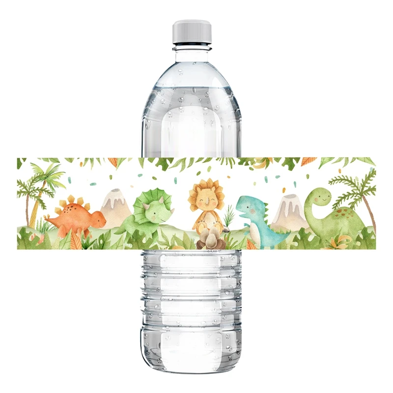 10Pcs Dinosaur Party Water Bottle Stickers Paper Label For Jungle Dinosaur Birthday Party Decoration - view 6