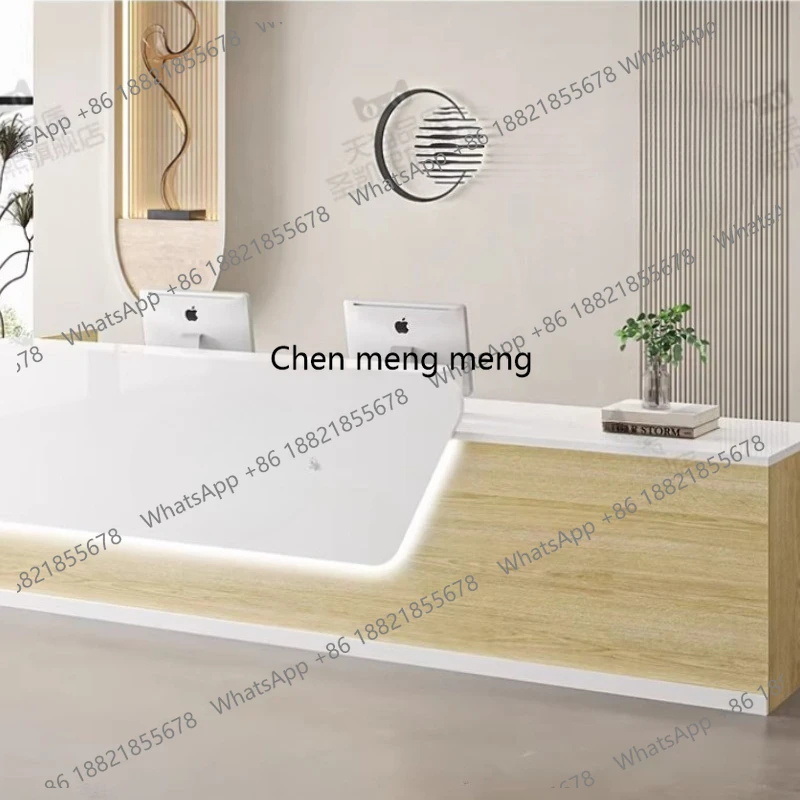 

Business Reception Desk Supermarket Pharmacy Clothing Store Decor Reception Desk Modern Small Comptoir Caisse Corner Furniture