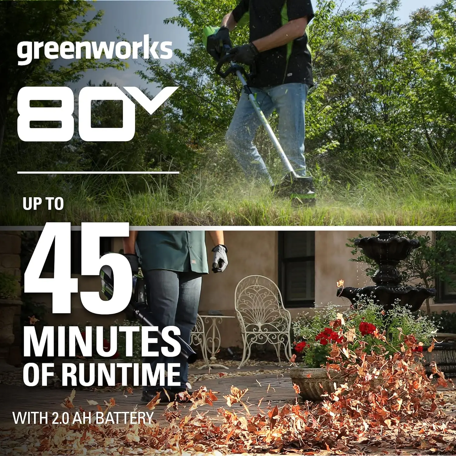 

Greenworks Pro 80V Cordless Brushless String Trimmer + Leaf Blower Combo, 2Ah Battery and Charger Included STBA80L210