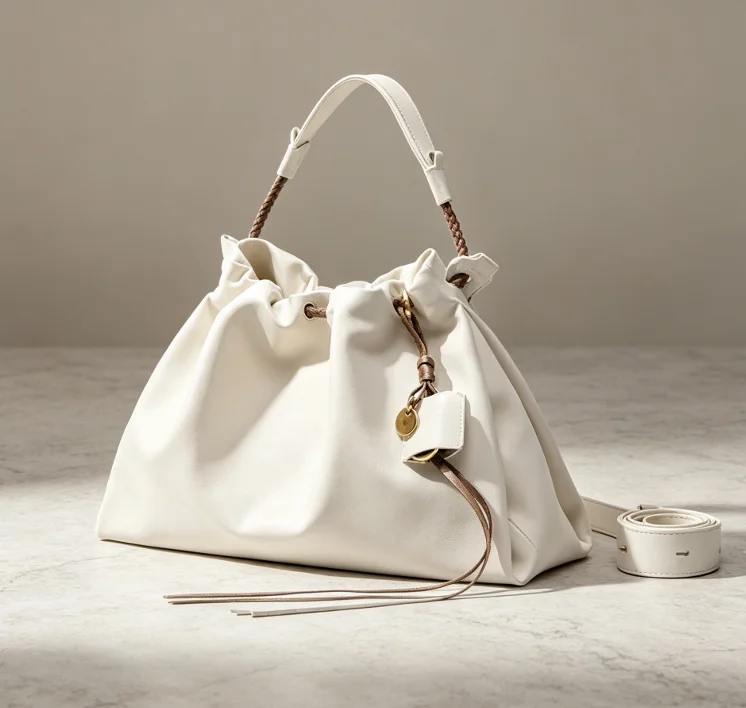 S New Women's Handbags Commuting Shoulder Bags Large Capacity Tote Bags Fashionable and Simple Drawstring Bags Popular for Women