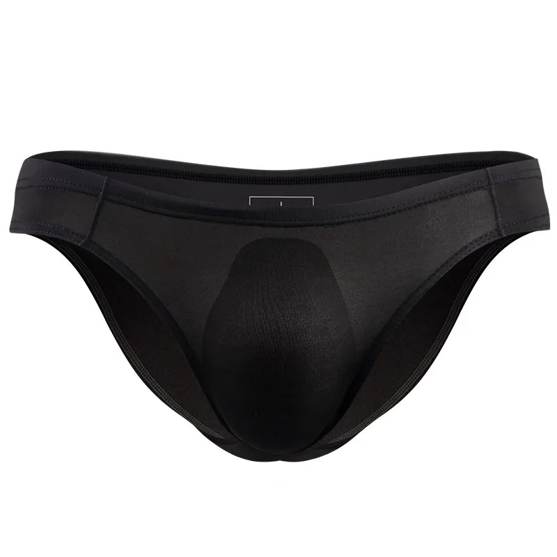 Men's underwear triangle shorts ice silk breathable sexy thin U convex transparent one piece of low waist triangle shorts head