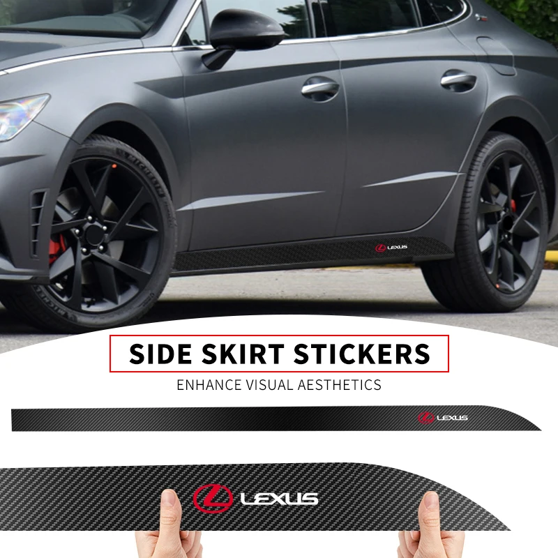 

2Pcs Side Skirt Sill Stripe Body Decals Sticker For Lexus F-SPORT ES RX NX LS UX LM LX GX LC RZ IS CT GS RC HS SC TX Accessories