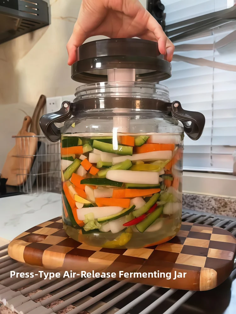 

Пластиковый контейнер для хранения продуктов, цилиндрический, для кимчи, с герметичной крышкой, для домашней кухни