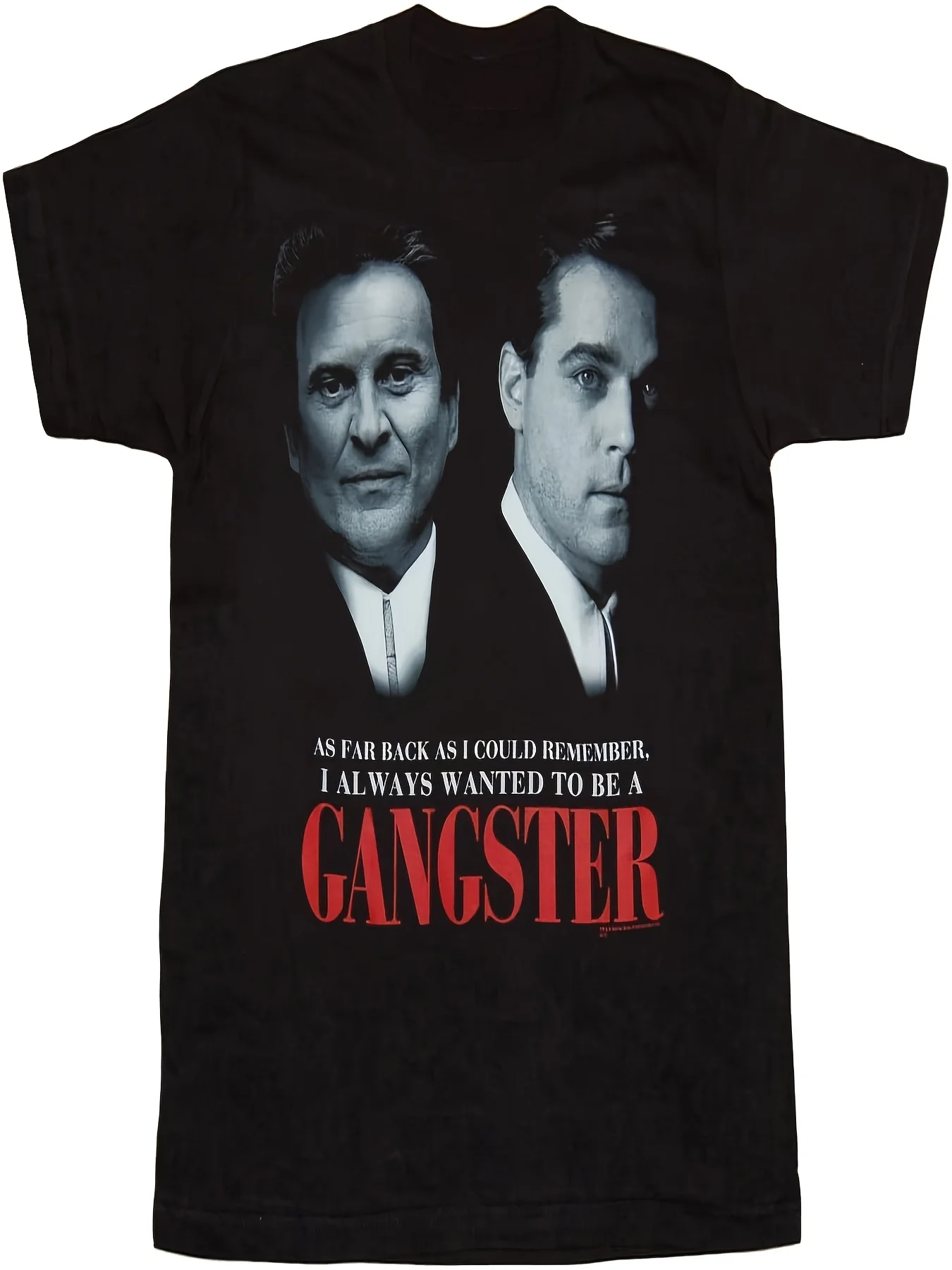 Мужская хлопковая футболка в стиле Goodfellas с двусторонним принтом, круглым вырезом, черная футболка с рисунком и короткими рукавами, с дальней спиной, как I