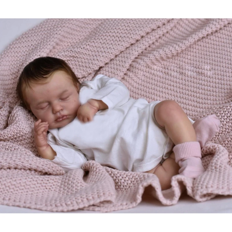 

48cm Full Vinyl Body Waterproof Or Soft Cloth Body Reborn Doll Loulou 3D Skin Painted Visible Veins Lifelike Newborn Toy Gift