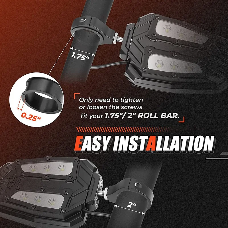 

Rearview Mirror Side View Mirrors Backup Mirrors Adjustable Side Mirror Lights Rearview Mirror For Can AM Maverick X3