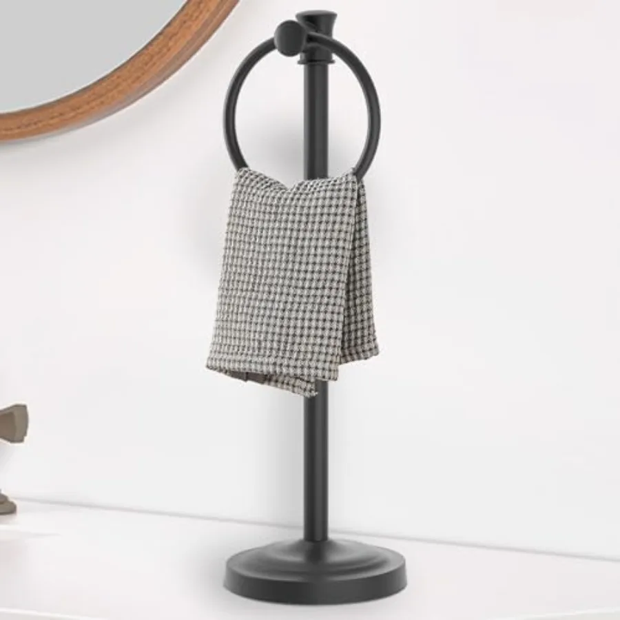 

Напольная вешалка для полотенец 17 дюймов, держатель для полотенец, кольцо для подвешивания полотенец, отдельно стоящая напольная стойка для хранения полотенец для ванной и кухни V