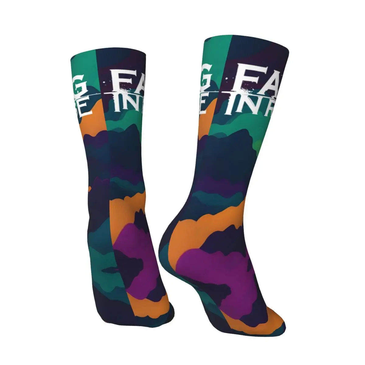 Happy Funny Men's compression Socks Falling In Reverse Logo Retro Harajuku Falling In Reverse Street Style Novelty Casual Crew