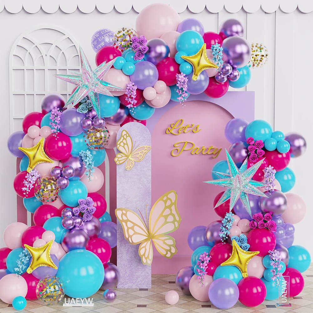 

Butterfly Balloon Garland Arch Kit Pink Purple Multicolor Latex Balloon Birthday Baby Shower Wedding Holiday Party Decor