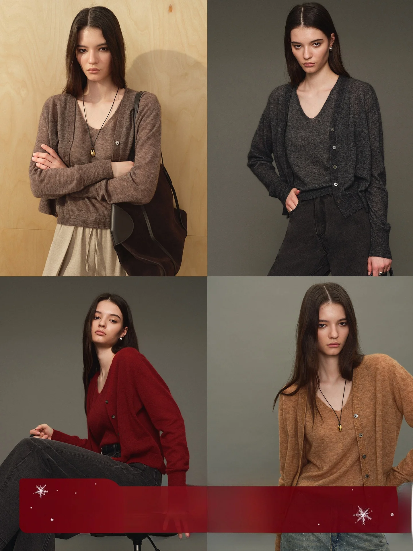 

Комплект CHICJANE: вязаный кардиган и жилет с V-образным вырезом, декорированные искусственным мехом и цветочными аппликациями, повседневный свободный крой для женщин