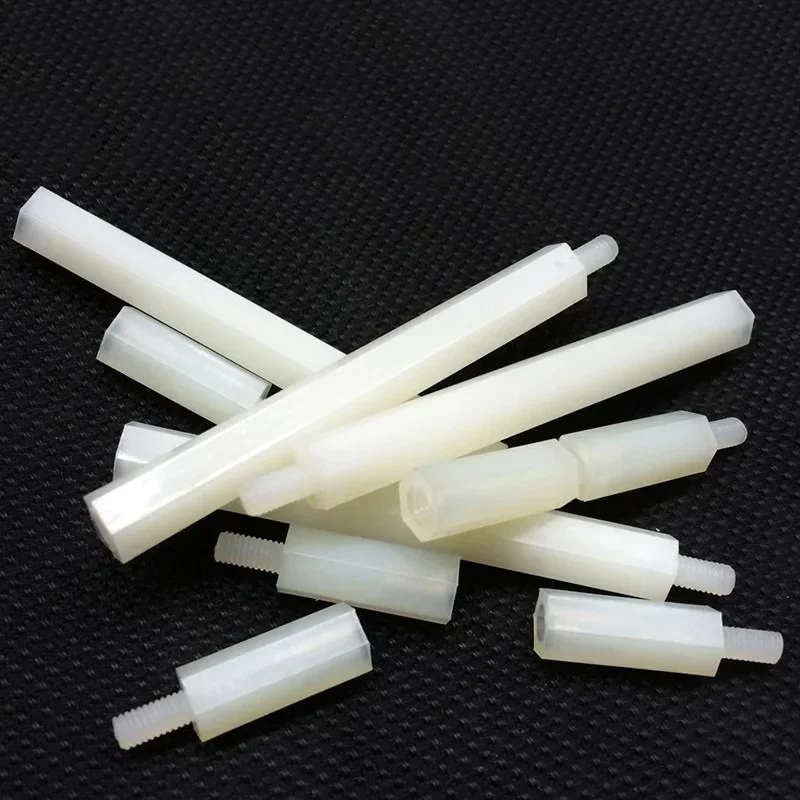

DJMVjTWh M3 nylon column external hex single head isolation screw white spacers standoff amplifier board bolts nails 5mm-50mm le